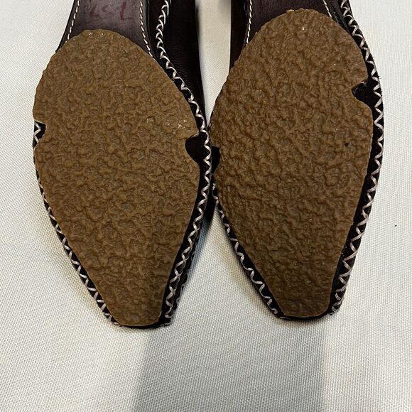 JESSICA BENNETT BROWN Leather WOMEN WEDGES SHOES 8.5 vintage look Leopard Print - Picture 5 of 12